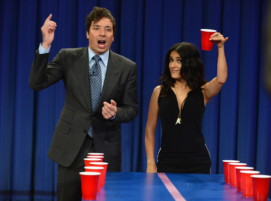 Jimmy Fallon, Salma Hayek, Late Night with Jimmy Fallon Jimmy Fallon, Salma Hayek, Late Night with Jimmy Fallon